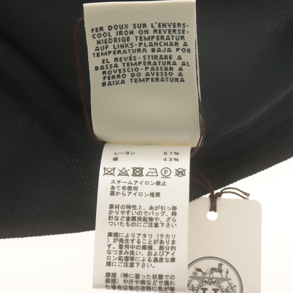 ■ HERMES エルメス ワンピース 七分袖 トップス ボトムス シルク混 レディース 34 ブラック 付属品付き 未使用