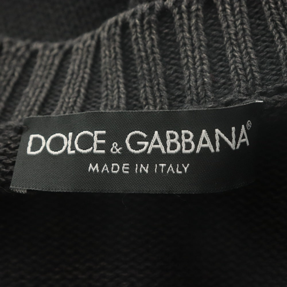 ■ DOLCE＆GABBANA ドルチェアンドガッバーナ セーター 長袖 トップス ニット Vネック コットン メンズ 50 ブラック