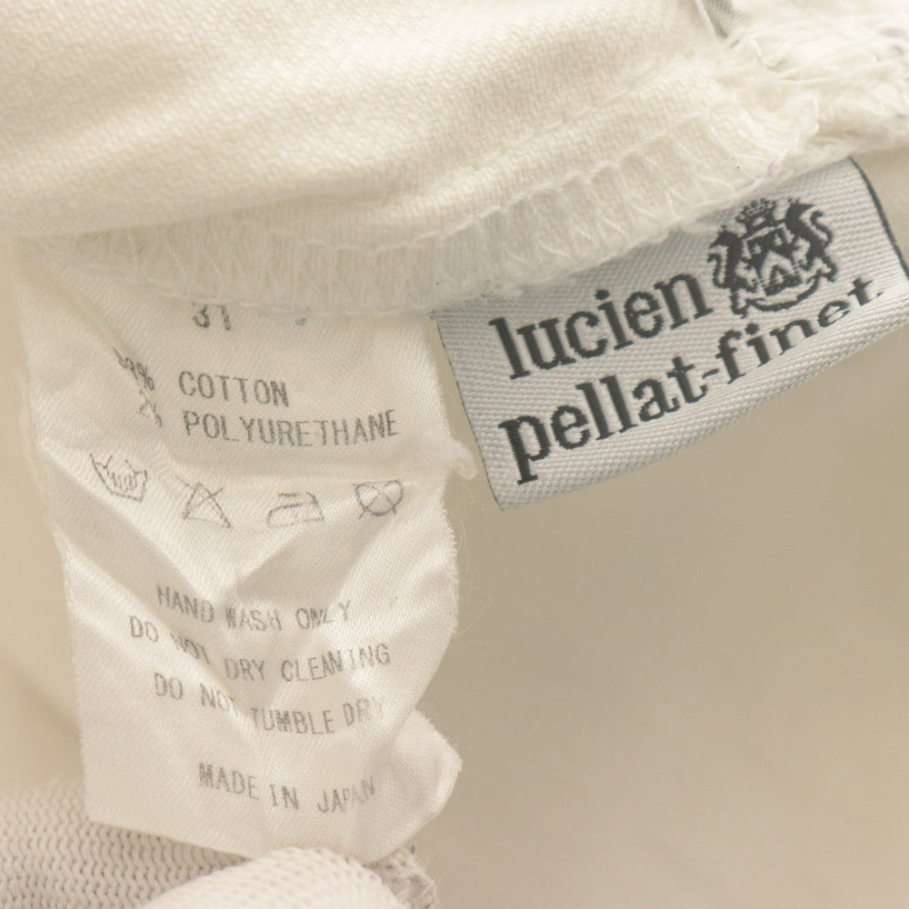 ■ Lucien Pellat-Finet ルシアンペラフィネ ハーフパンツ ボトムス スカル ダメージ デニム ボタンフライ メンズ 31 ホワイト