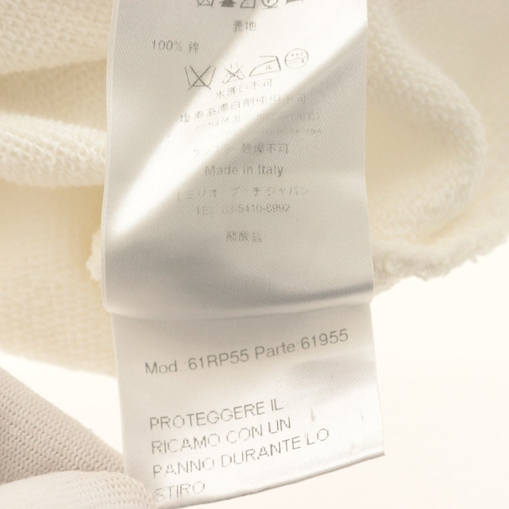 ■ EMILIO PUCCI エミリオプッチ トレーナー プルオーバー 長袖 トップス 刺繍 コットン レディース S ホワイト