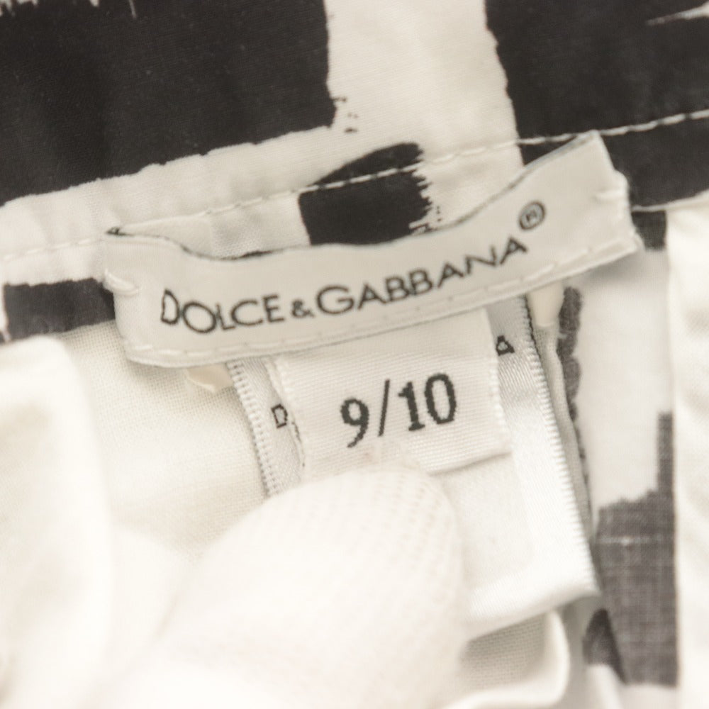 ■ ドルチェアンドガッバーナ DOLCE&GABBANA ハーフパンツ ショート 総柄 子供服 キッズ ジュニア 9/10(132-143cm）ブラック ホワイト