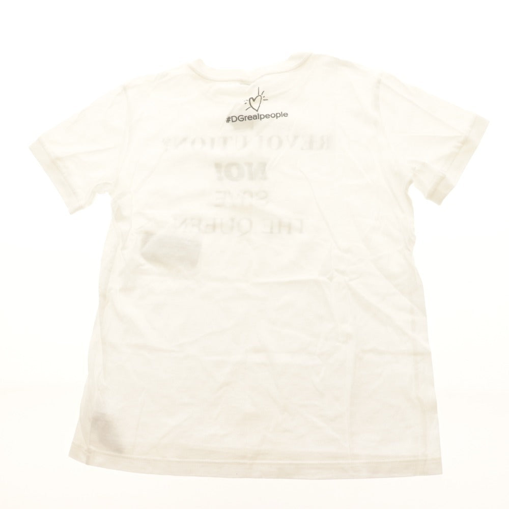 ■ ドルチェアンドガッバーナ DOLCE＆GABBANA Tシャツ トップス プリント ラインストーン キッズ ジュニア 11/12(144-156cm) ホワイト系