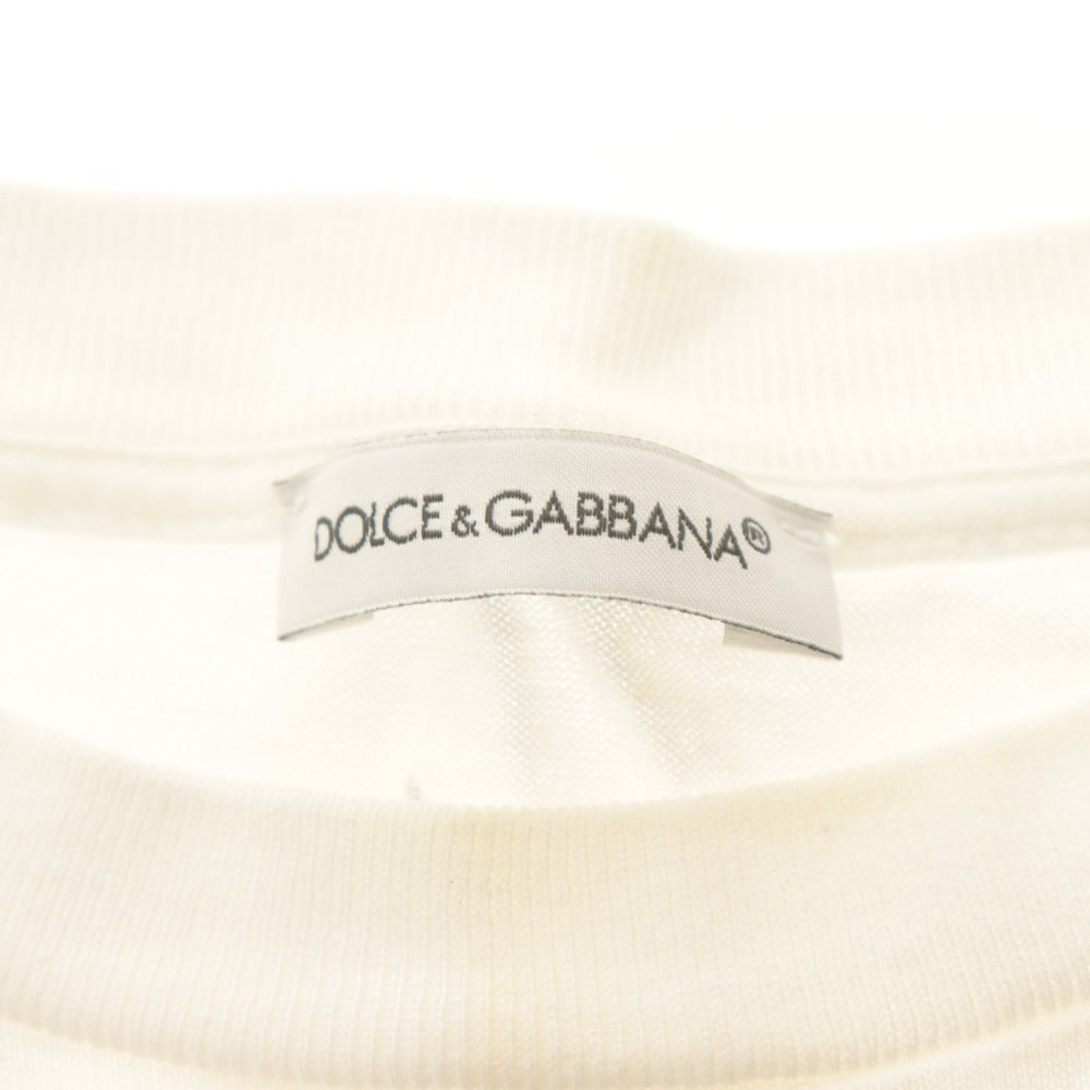 ■ ドルチェアンドガッバーナ DOLCE＆GABBANA Tシャツ トップス プリント ラインストーン キッズ ジュニア 11/12(144-156cm) ホワイト系