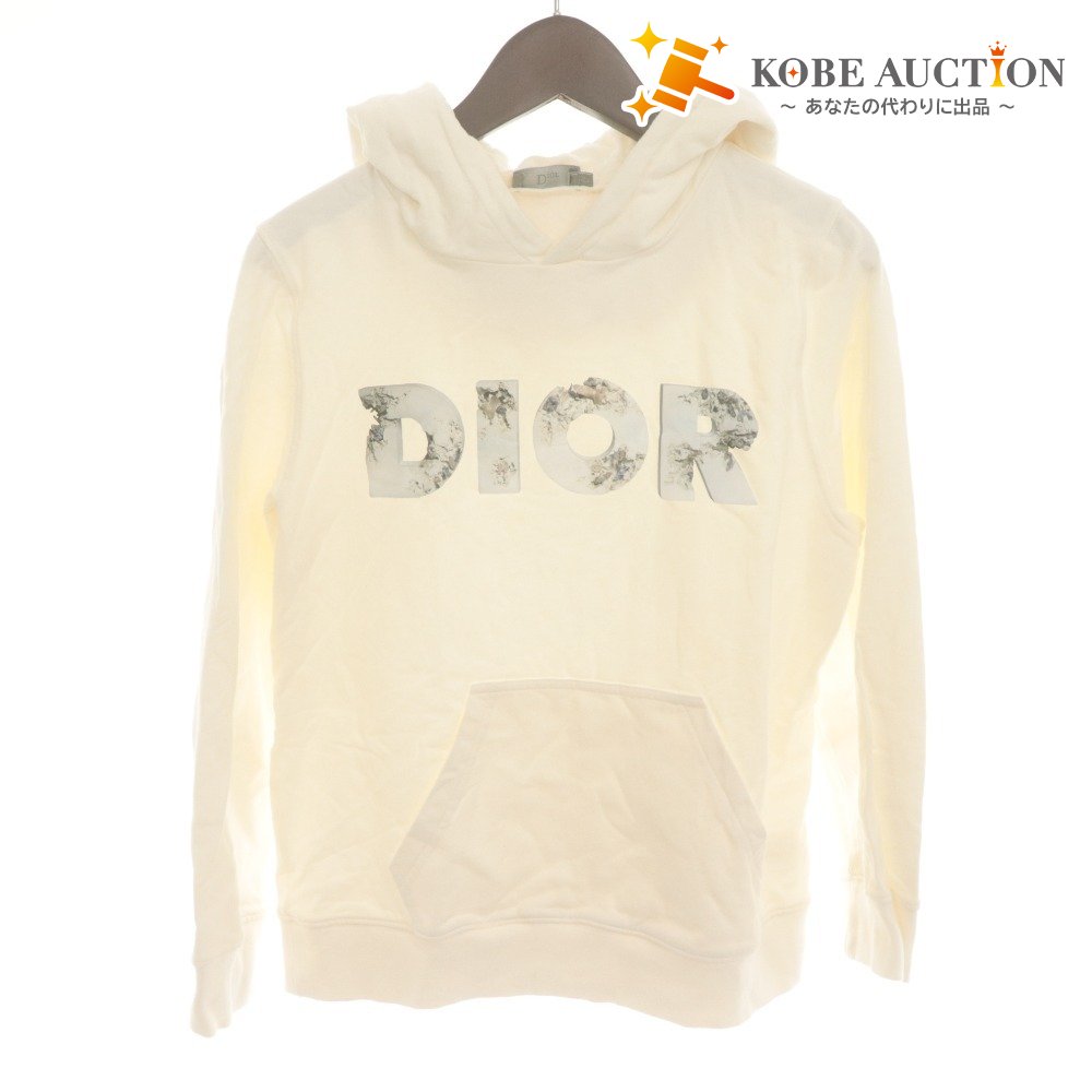 ■ クリスチャンディオール ChristianDior パーカー スウェット 長袖 トップス ロゴ 子供服 キッズ ジュニア 12(150相当）アイボリー系