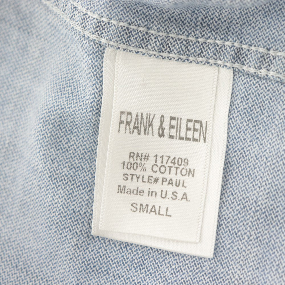 ■ Frank & Eileen フランクアンドアイリーン シャツ 長袖 トップス PAUL デニム コットン メンズ S ブルー