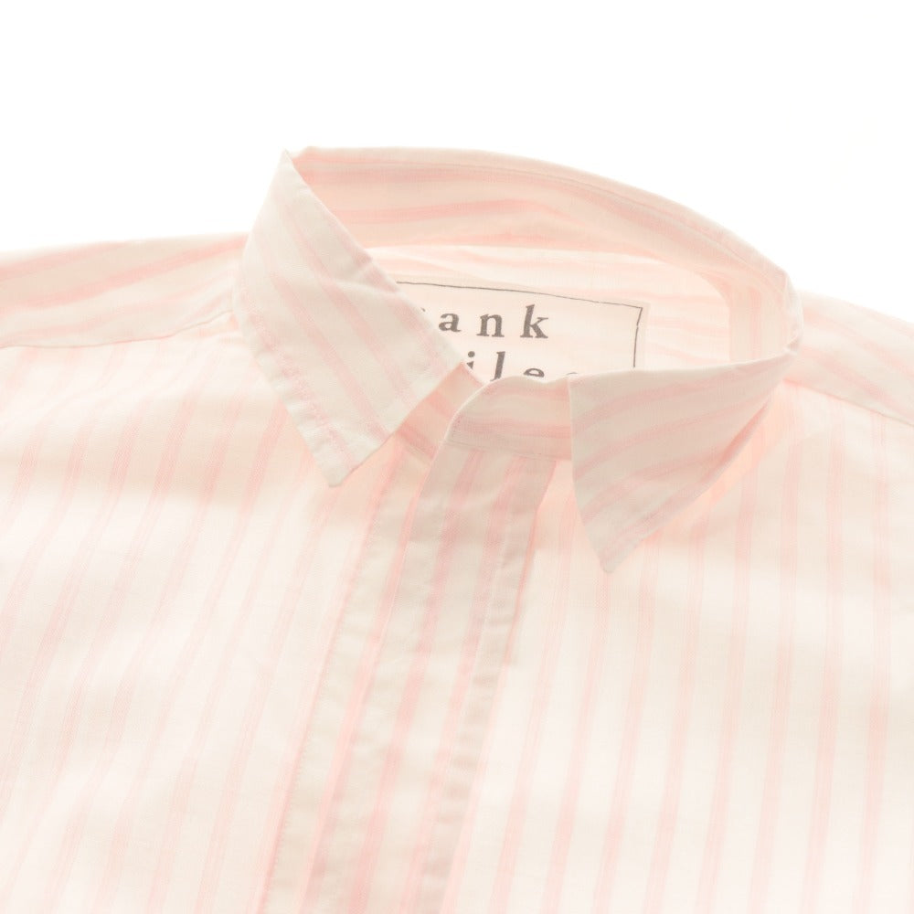 ■ Frank & Eileen フランクアンドアイリーン ロングシャツ 長袖 トップス GRAYSON ストライプ コットン レディース XXS ピンク