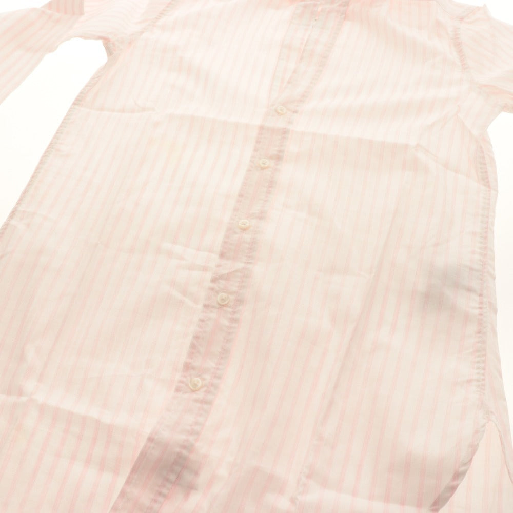 ■ Frank & Eileen フランクアンドアイリーン ロングシャツ 長袖 トップス GRAYSON ストライプ コットン レディース XXS ピンク