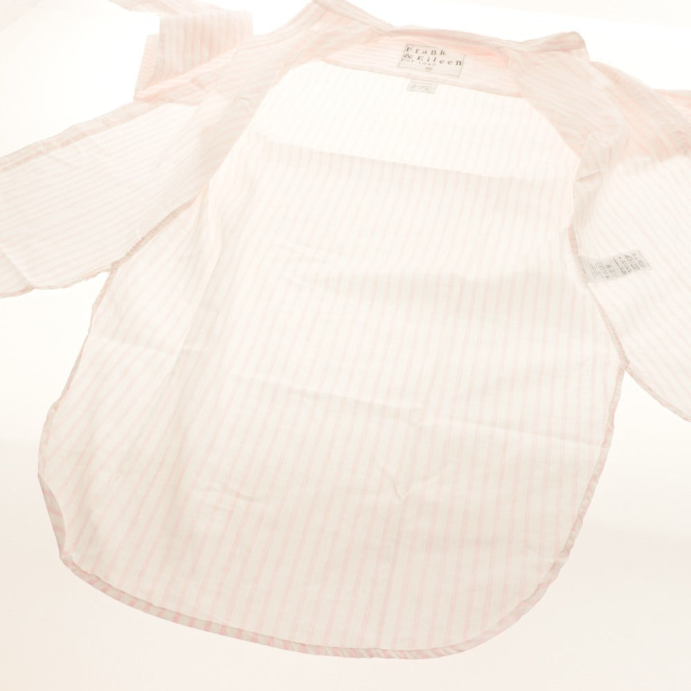 ■ Frank & Eileen フランクアンドアイリーン ロングシャツ 長袖 トップス GRAYSON ストライプ コットン レディース XXS ピンク