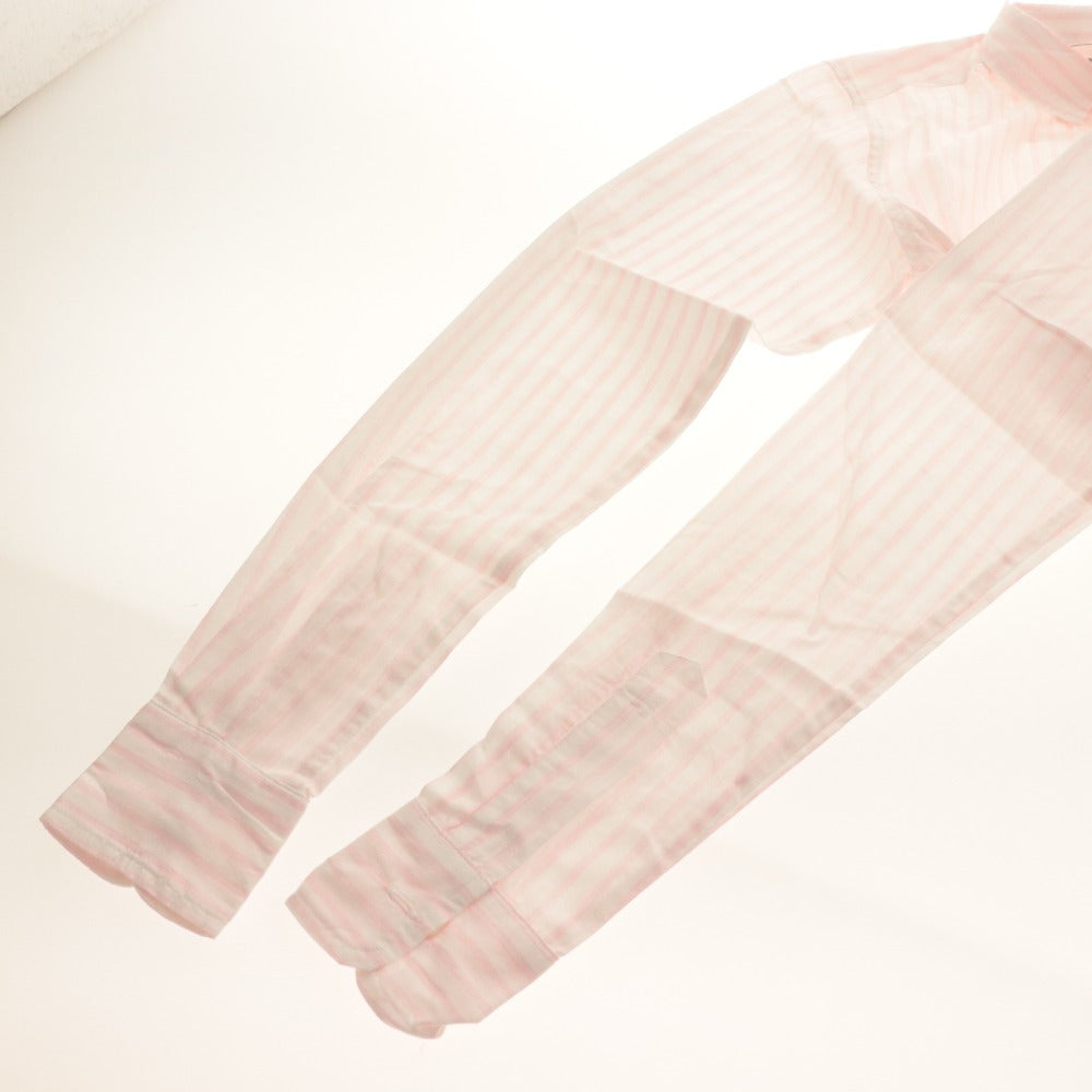 ■ Frank & Eileen フランクアンドアイリーン ロングシャツ 長袖 トップス GRAYSON ストライプ コットン レディース XXS ピンク