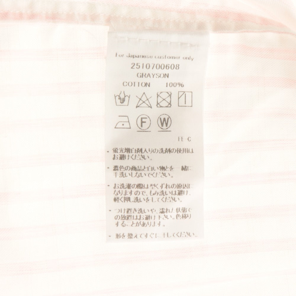 ■ Frank & Eileen フランクアンドアイリーン ロングシャツ 長袖 トップス GRAYSON ストライプ コットン レディース XXS ピンク
