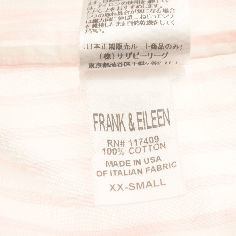 ■ Frank & Eileen フランクアンドアイリーン ロングシャツ 長袖 トップス GRAYSON ストライプ コットン レディース XXS ピンク