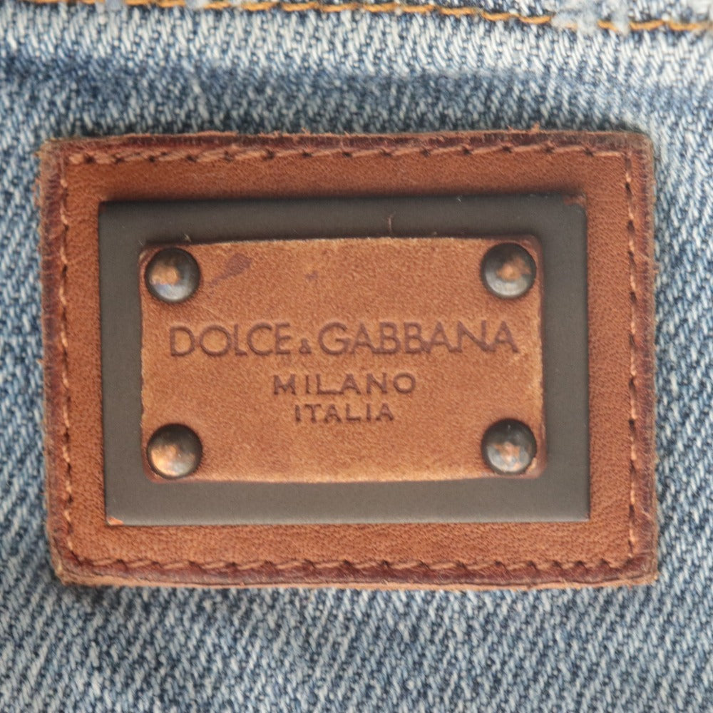 ■ DOLCE＆GABBANA ドルチェアンドガッバーナ スキニーパンツ ジーンズ ボトムス デニム ダメージ レディース 38 ブルー