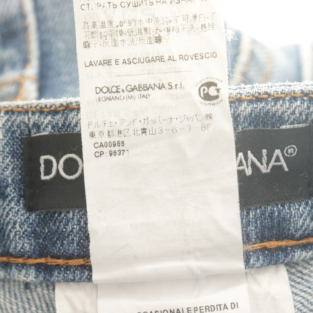 ■ DOLCE＆GABBANA ドルチェアンドガッバーナ スキニーパンツ ジーンズ ボトムス デニム ダメージ レディース 38 ブルー
