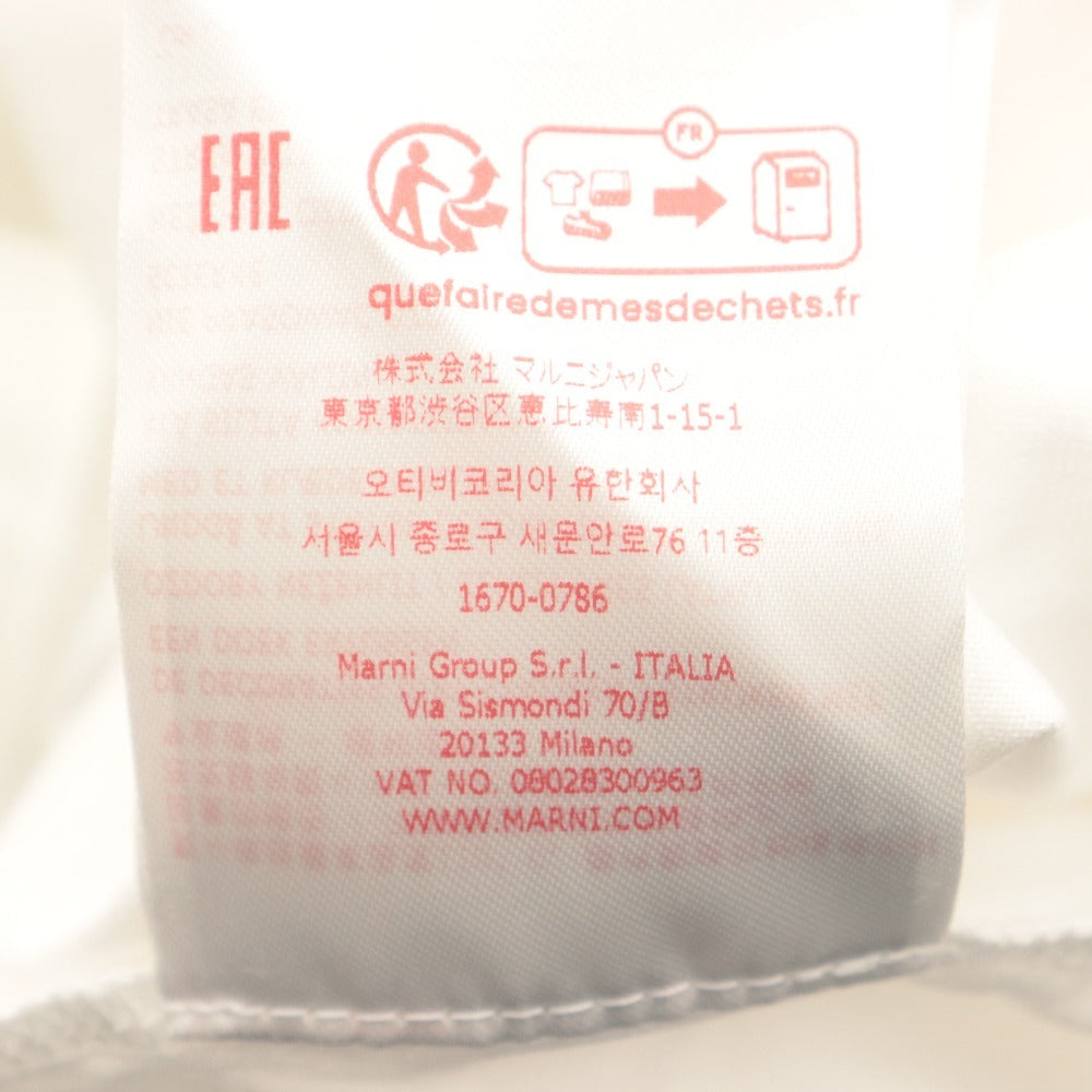 ■ MARNI マルニ Tシャツ カットソー 半袖 トップス クルーネック ロゴ フラワー レディース 48 ホワイト タグ付き 未使用