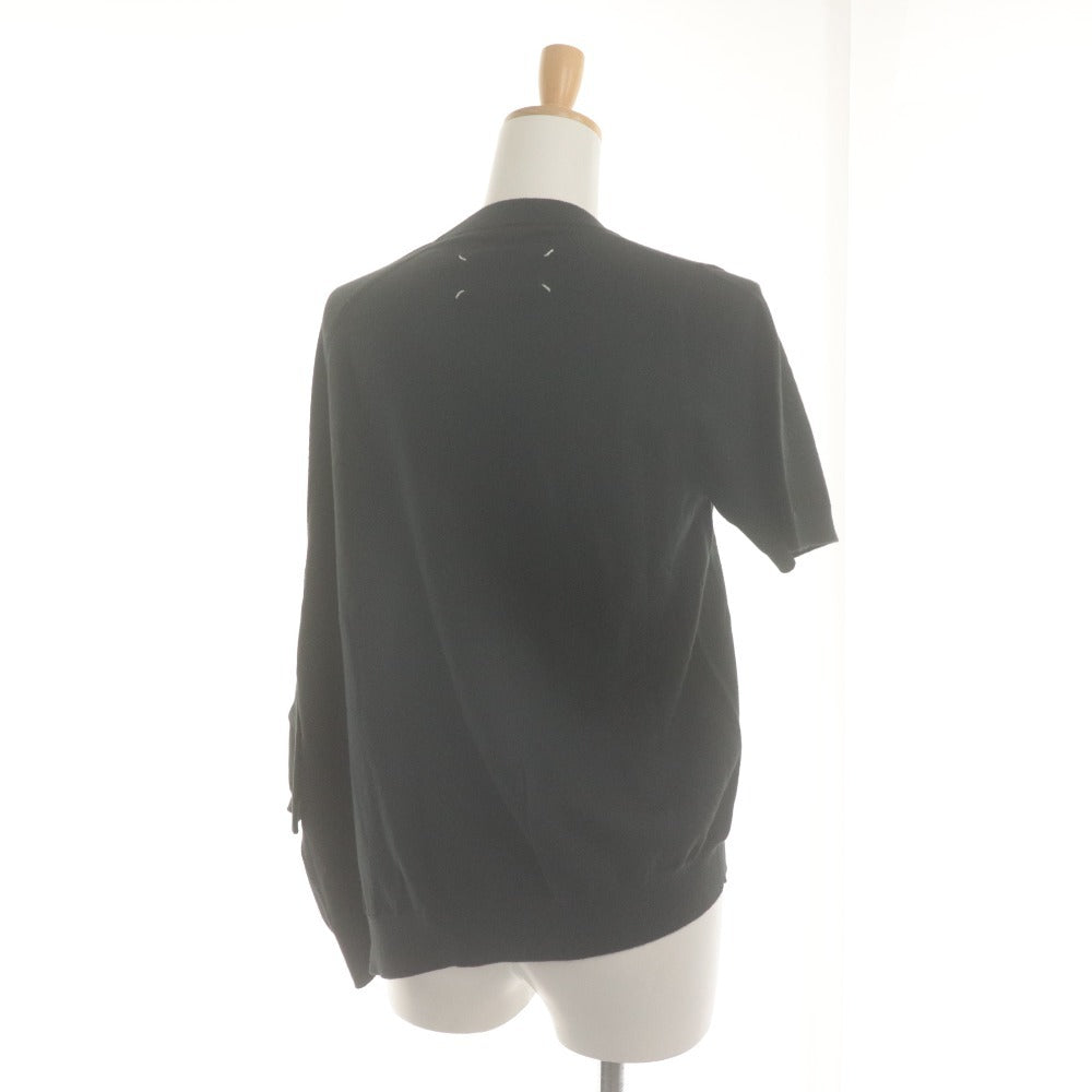 ■ Maison Margiela メゾンマルジェラ セーター 半袖 トップス ヘムニット アシンメトリー カシミヤ混 レディース XS ブラック