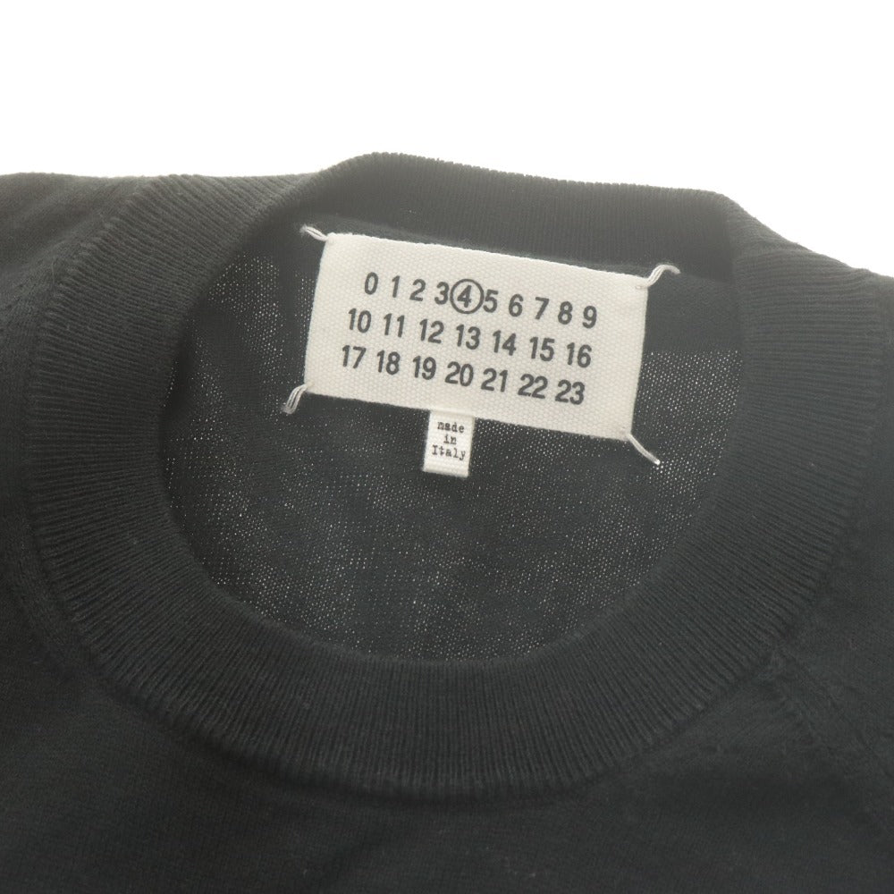 ■ Maison Margiela メゾンマルジェラ セーター 半袖 トップス ヘムニット アシンメトリー カシミヤ混 レディース XS ブラック