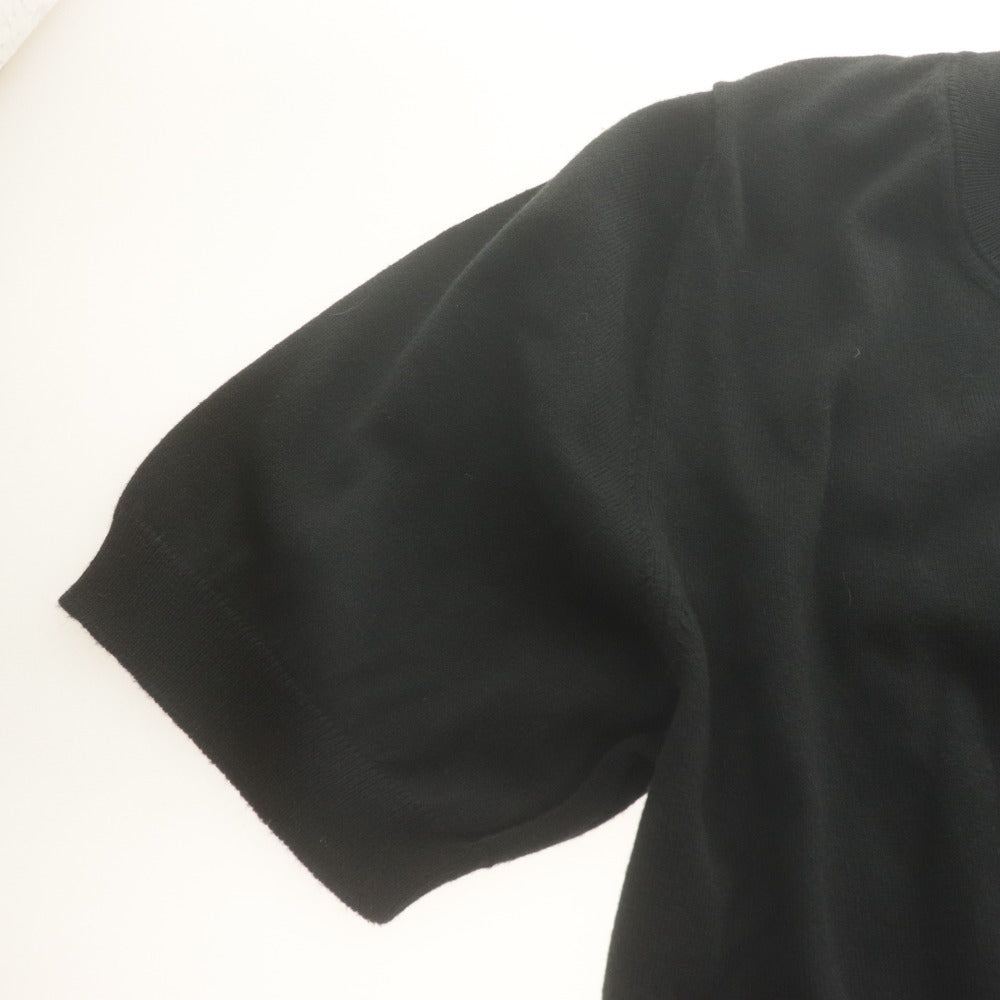■ Maison Margiela メゾンマルジェラ セーター 半袖 トップス ヘムニット アシンメトリー カシミヤ混 レディース XS ブラック