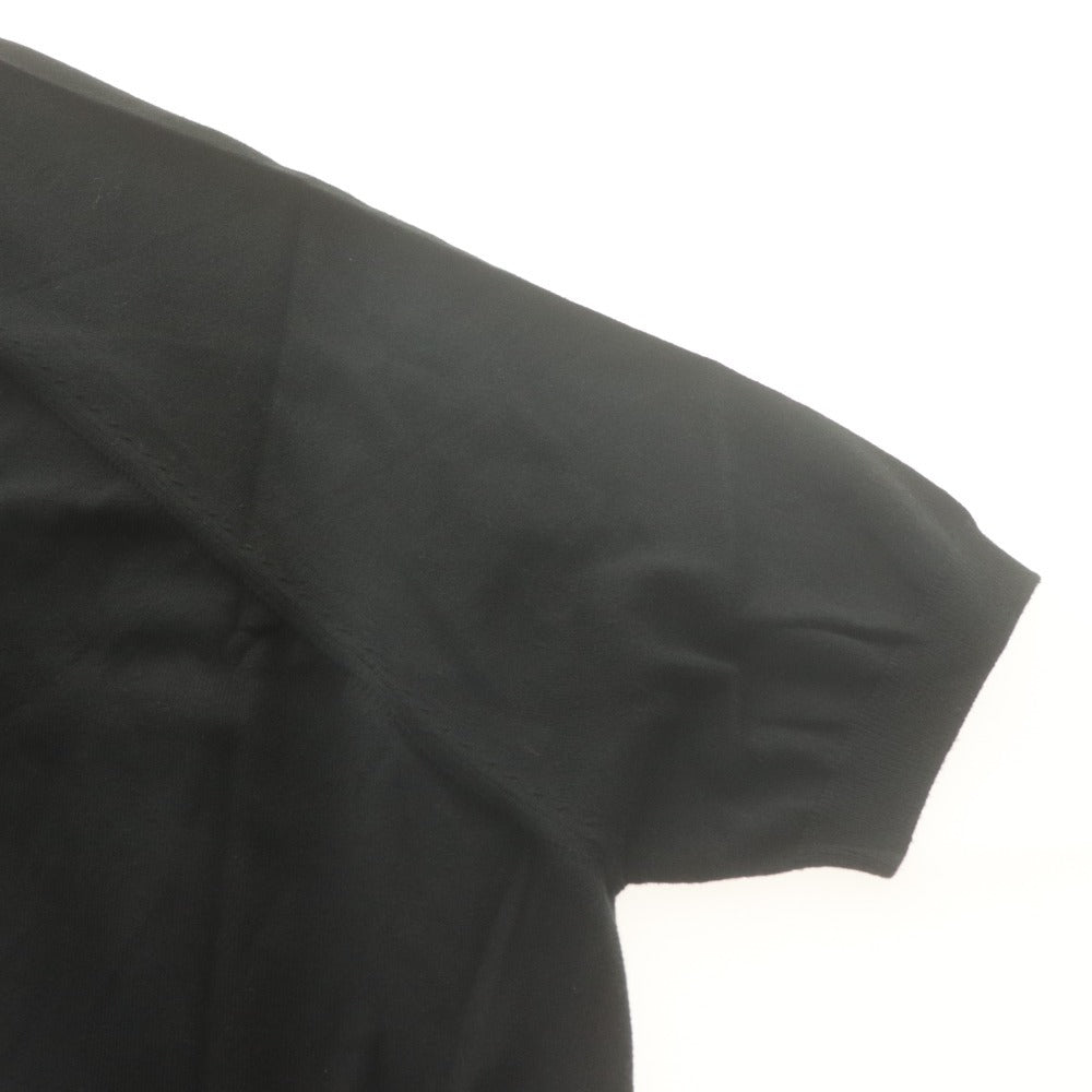 ■ Maison Margiela メゾンマルジェラ セーター 半袖 トップス ヘムニット アシンメトリー カシミヤ混 レディース XS ブラック