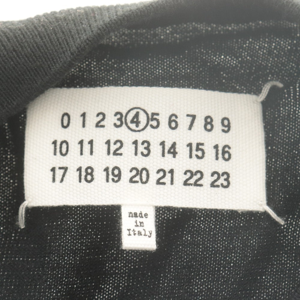 ■ Maison Margiela メゾンマルジェラ セーター 半袖 トップス ヘムニット アシンメトリー カシミヤ混 レディース XS ブラック