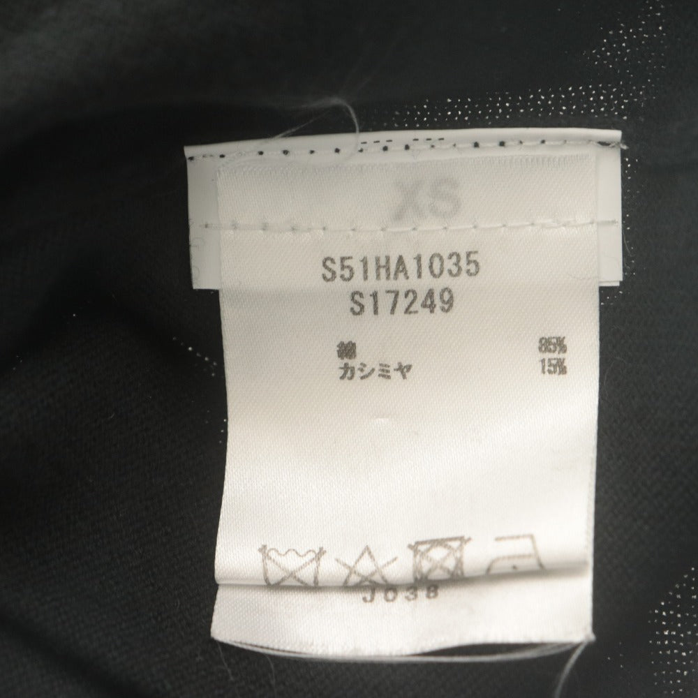 ■ Maison Margiela メゾンマルジェラ セーター 半袖 トップス ヘムニット アシンメトリー カシミヤ混 レディース XS ブラック