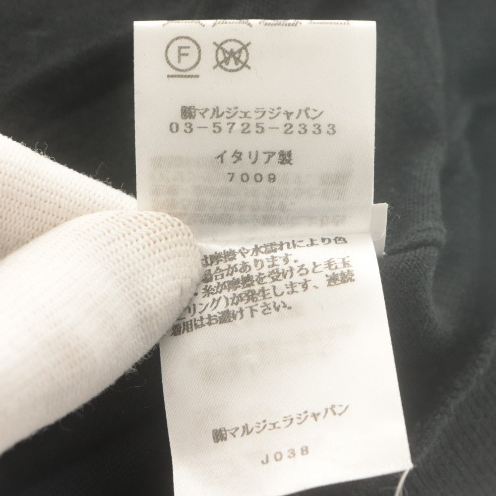 ■ Maison Margiela メゾンマルジェラ セーター 半袖 トップス ヘムニット アシンメトリー カシミヤ混 レディース XS ブラック