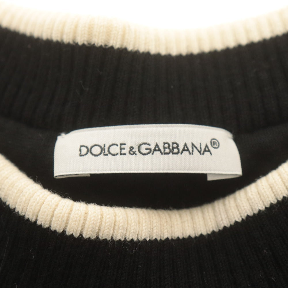 ■ ドルチェアンドガッバーナ DOLCE&GABBANA ワンピース 長袖 スウェット ワッペン 子供服 キッズ ジュニア 9/10(132-143cm）ブラック系