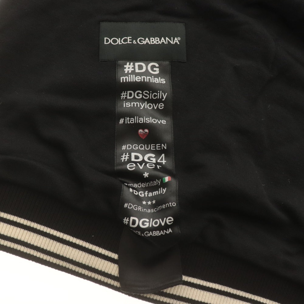 ■ ドルチェアンドガッバーナ DOLCE&GABBANA ワンピース 長袖 スウェット ワッペン 子供服 キッズ ジュニア 9/10(132-143cm）ブラック系