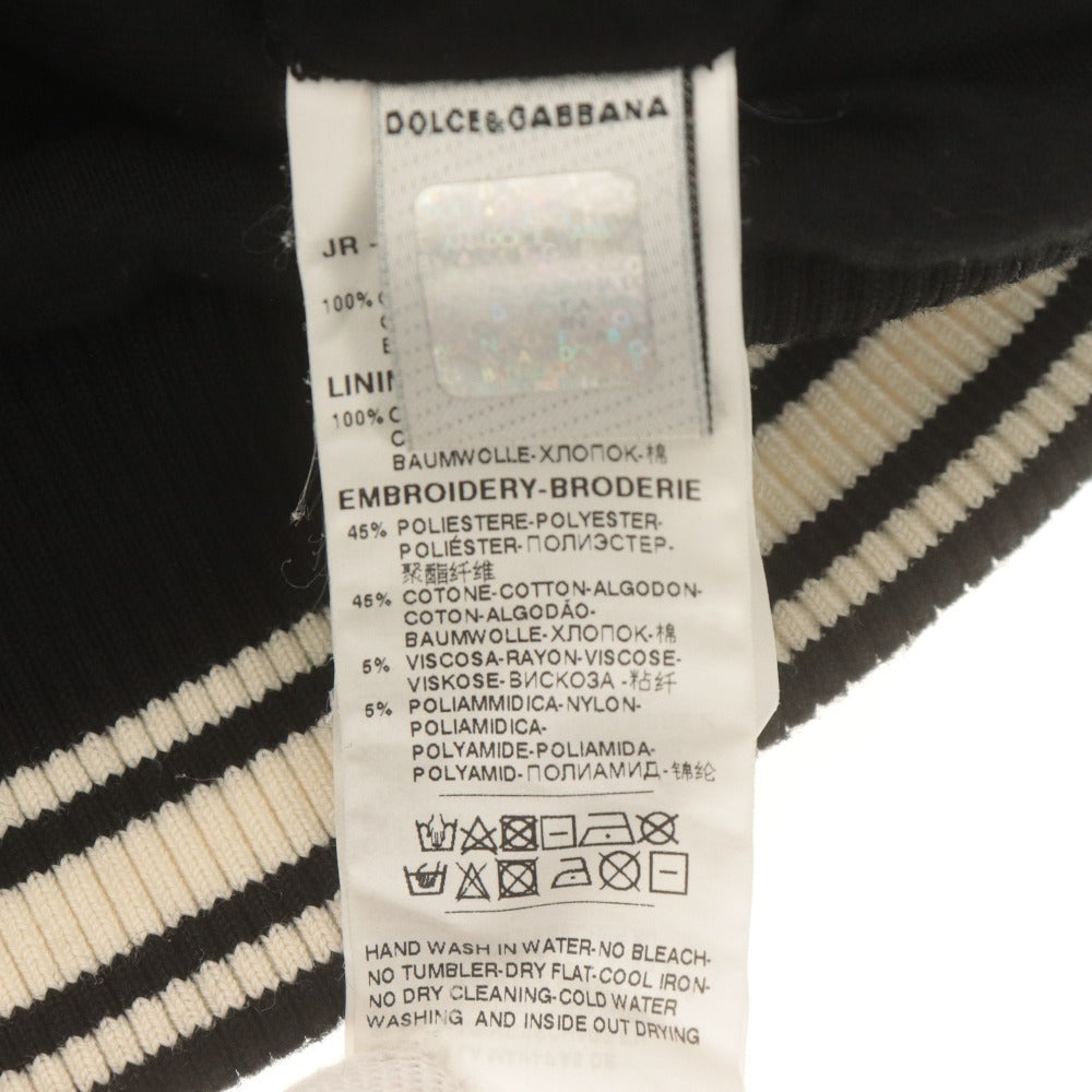 ■ ドルチェアンドガッバーナ DOLCE&GABBANA ワンピース 長袖 スウェット ワッペン 子供服 キッズ ジュニア 9/10(132-143cm）ブラック系