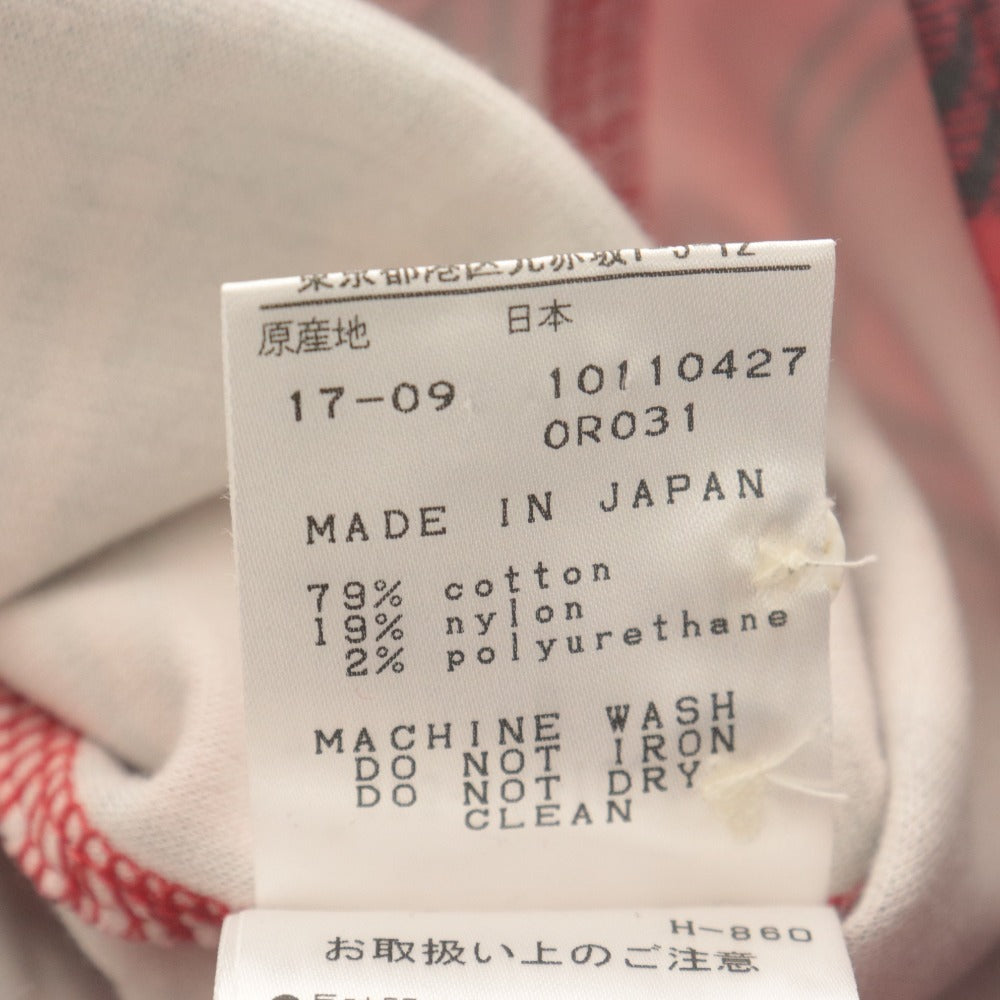 ■ PEARLY GATES パーリーゲイツ ポロシャツ 長袖 トップス チェック ロゴ 刺繍 ゴルフ レディース 0 レッド系