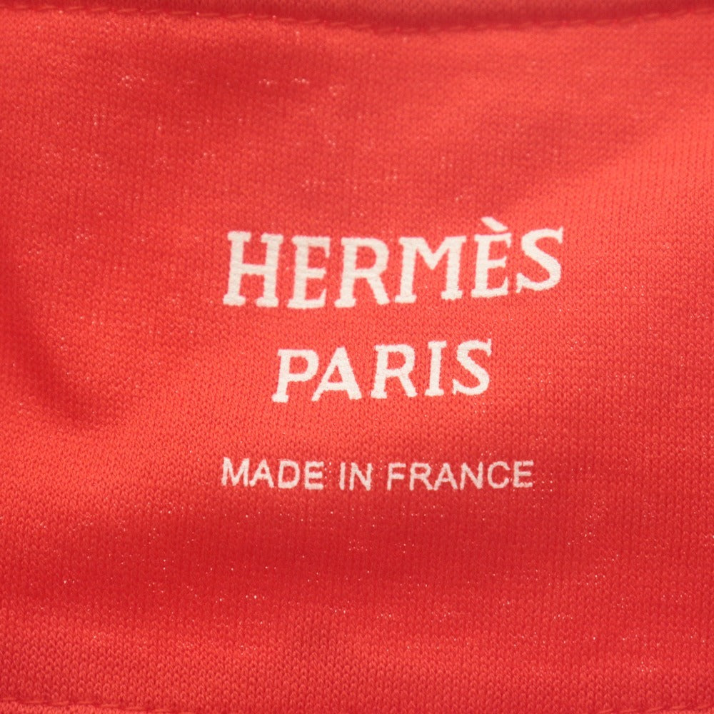 ■ HERMES エルメス Tシャツ ワンピース 半袖 トップス コットン 柄 レディース 34 オレンジ系