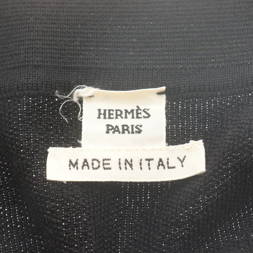 ■ HERMES エルメス カーディガン 長袖 トップス 薄手 ニット レディース 36 ネイビー