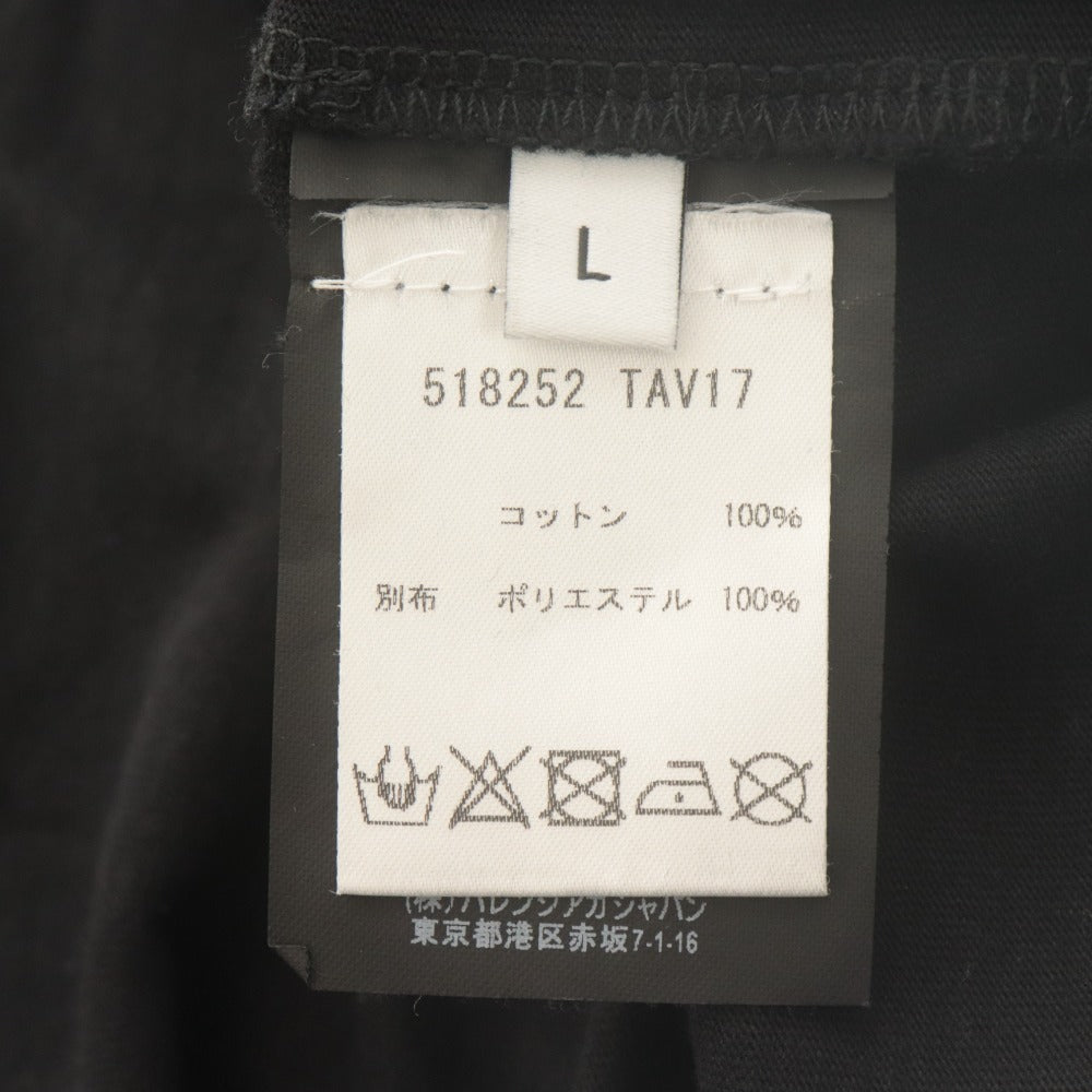 ■ BALENCIAGA バレンシアガ Tシャツ 半袖 トップス クルーネック ロゴ レディース L ブラック