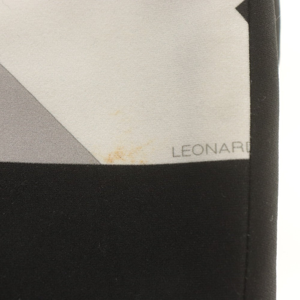 ■ レオナールスポーツ LEONARD SPORT パンツ ボトムス 日本製 花柄 ストレッチ 伸縮性 レディース 38(M相当） ピンク ブラック系