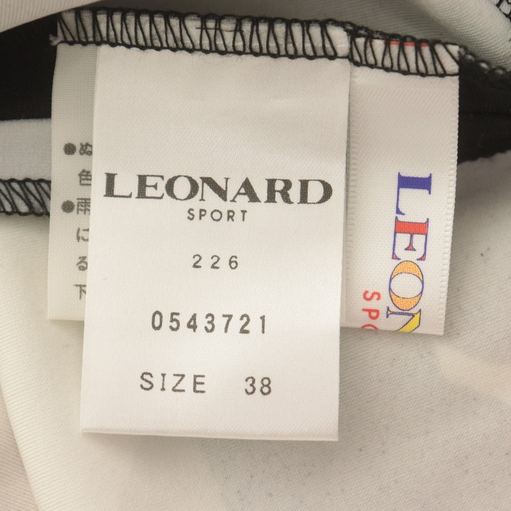 ■ レオナールスポーツ LEONARD SPORT パンツ ボトムス 日本製 花柄 ストレッチ 伸縮性 レディース 38(M相当） ピンク ブラック系
