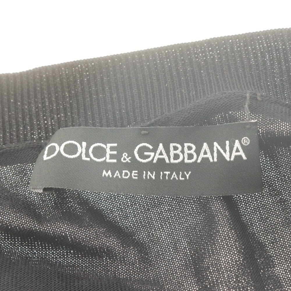■ DOLCE＆GABBANA ドルチェアンドガッバーナ カーディガン 長袖 トップス シルク メンズ 52 ブラック
