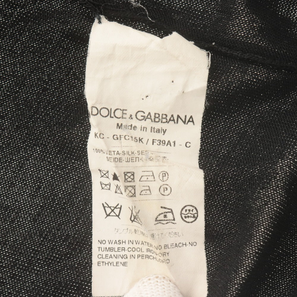 ■ DOLCE＆GABBANA ドルチェアンドガッバーナ カーディガン 長袖 トップス シルク メンズ 52 ブラック