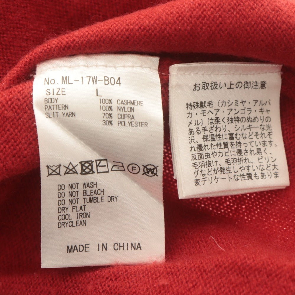 ■ マークアンドロナ MARK&LONA ニット 長袖 トップス カシミヤ セーター スカル ドクロ メンズ L ブラック レッド系