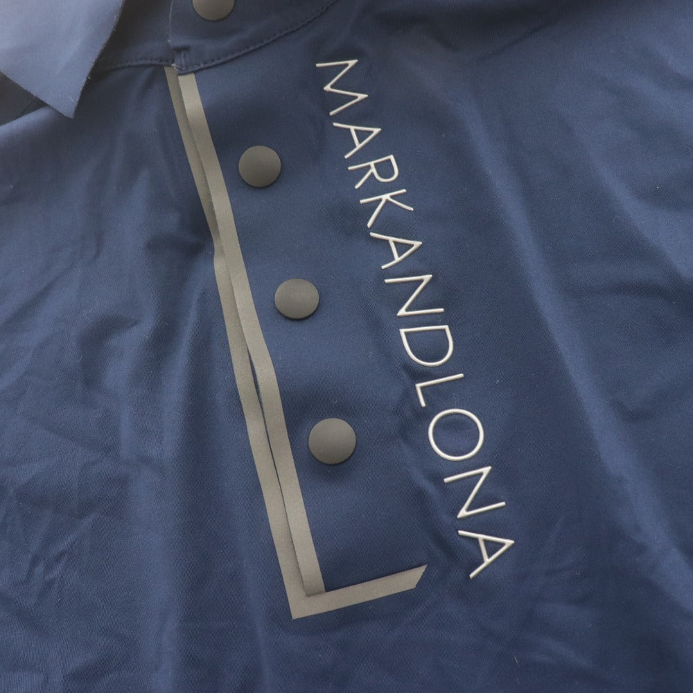 ■ マークアンドロナ MARK&LONA ポロシャツ 半袖 トップス T-LINE ティーライン スカル ドクロ 日本製 メンズ M ネイビー