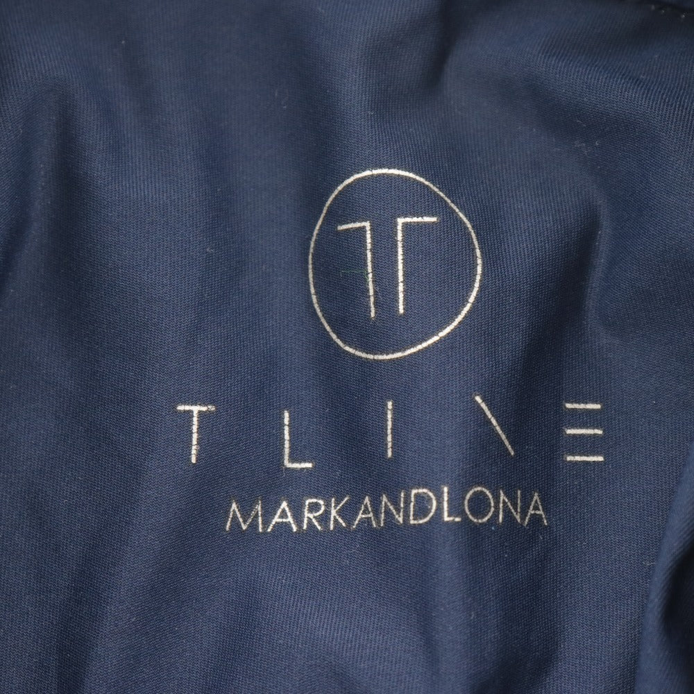 ■ マークアンドロナ MARK&LONA ポロシャツ 半袖 トップス T-LINE ティーライン スカル ドクロ 日本製 メンズ M ネイビー