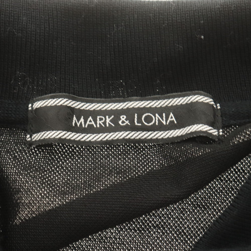 ■ マークアンドロナ MARK&LONA ポロシャツ 半袖 トップス 日本製 スカル ドクロ フリル メッシュ レディース S ブラック系