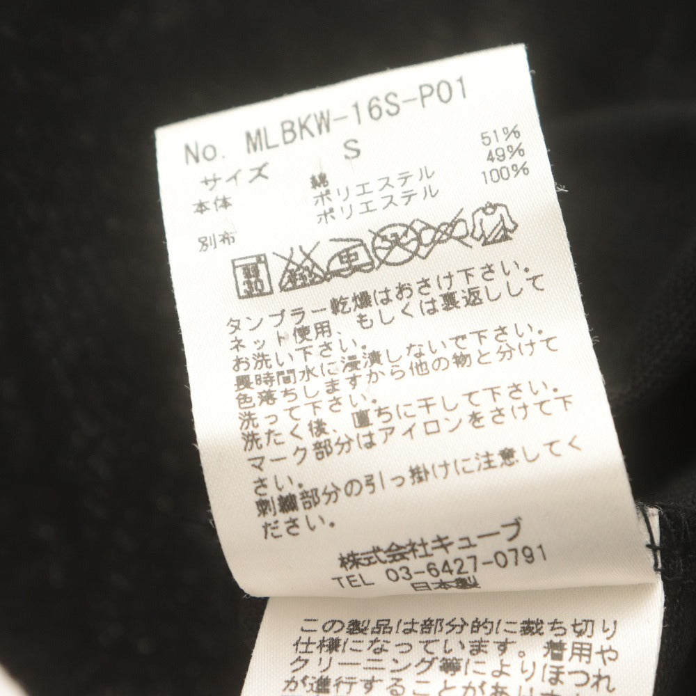 ■ マークアンドロナ MARK&LONA ポロシャツ 半袖 トップス 日本製 スカル ドクロ フリル メッシュ レディース S ブラック系