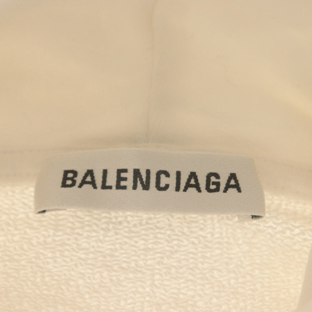 ■ バレンシアガ BALENCIAGA パーカー フーディー 長袖 トップス バックロゴ メンズ M ホワイト系