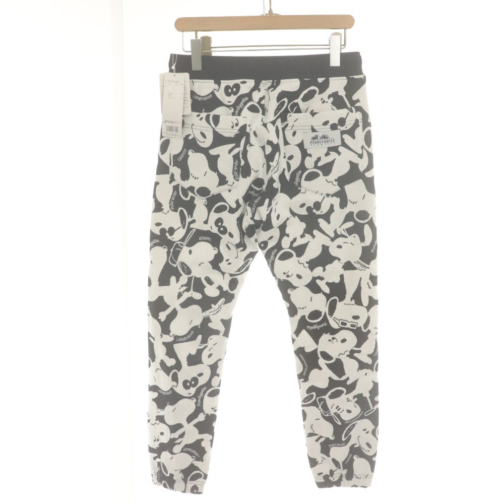 ■ パーリーゲイツ×PEANUTS テーパードパンツ ボトムス コラボ スヌーピー メンズ 4(M相当）ホワイト ダークネイビー 未使用 タグ付き
