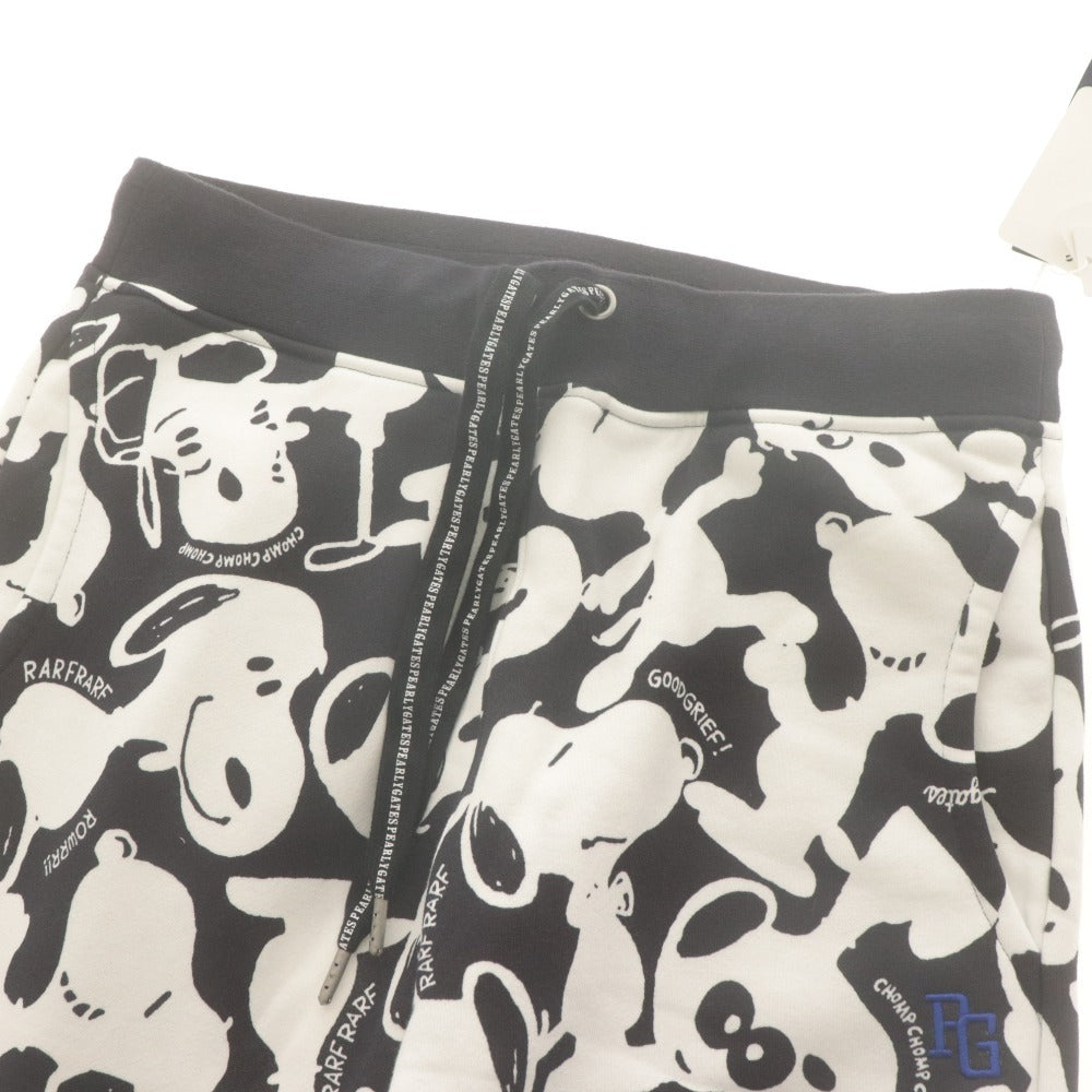 ■ パーリーゲイツ×PEANUTS テーパードパンツ ボトムス コラボ スヌーピー メンズ 4(M相当）ホワイト ダークネイビー 未使用 タグ付き