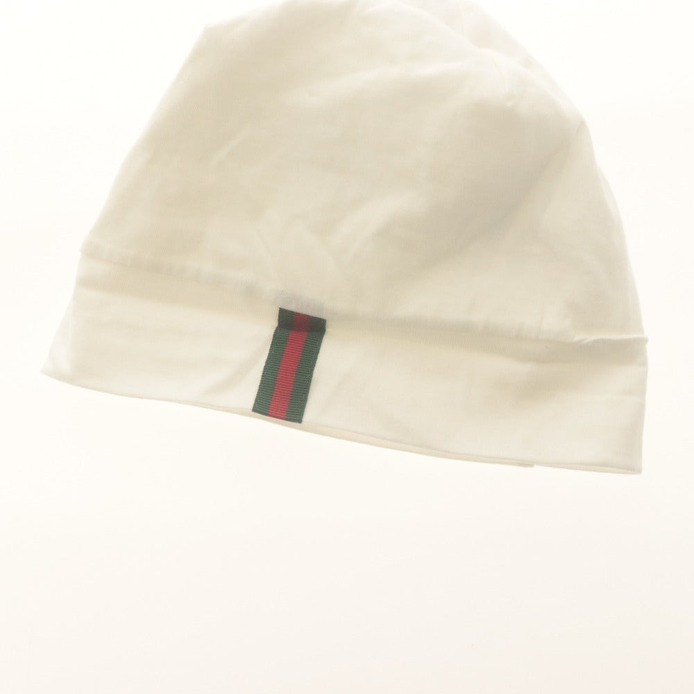 ■ グッチ GUCCI 帽子 ベビー帽子 イタリア製 子供 キッズ ベビーライン 6/9m（6～9か月）ホワイト
