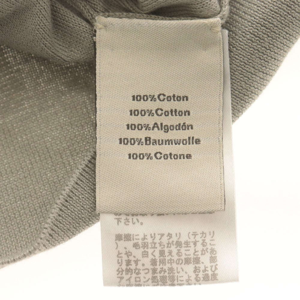 ■ HERMES エルメス 半袖Tシャツ ニット トップス 総柄 綿 イタリア製 レディース メンズ XL カーキグレー