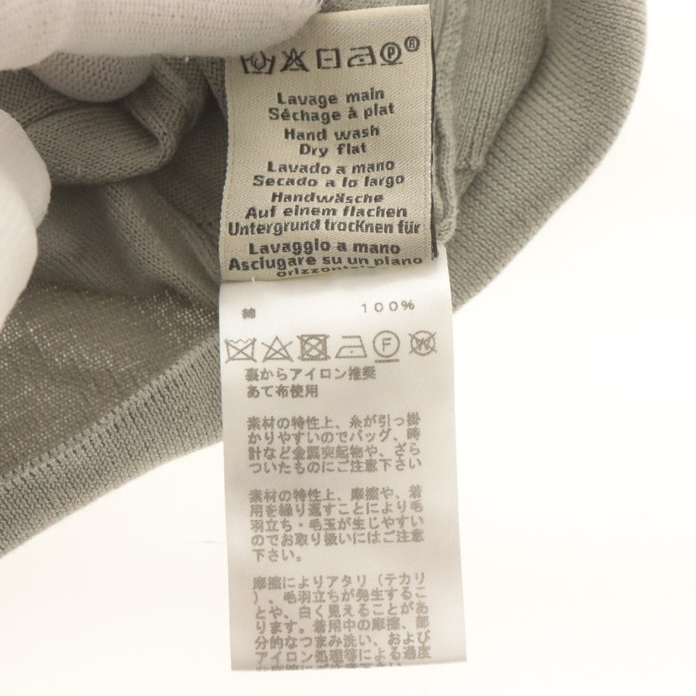 ■ HERMES エルメス 半袖Tシャツ ニット トップス 総柄 綿 イタリア製 レディース メンズ XL カーキグレー