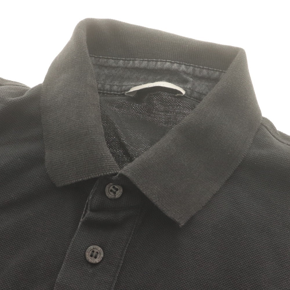 ■ Dior ディオール ポロシャツ 半袖 トップス 無地 襟 ボタン コットン メンズ レディース 48(M〜L相当) 黒 ブラック