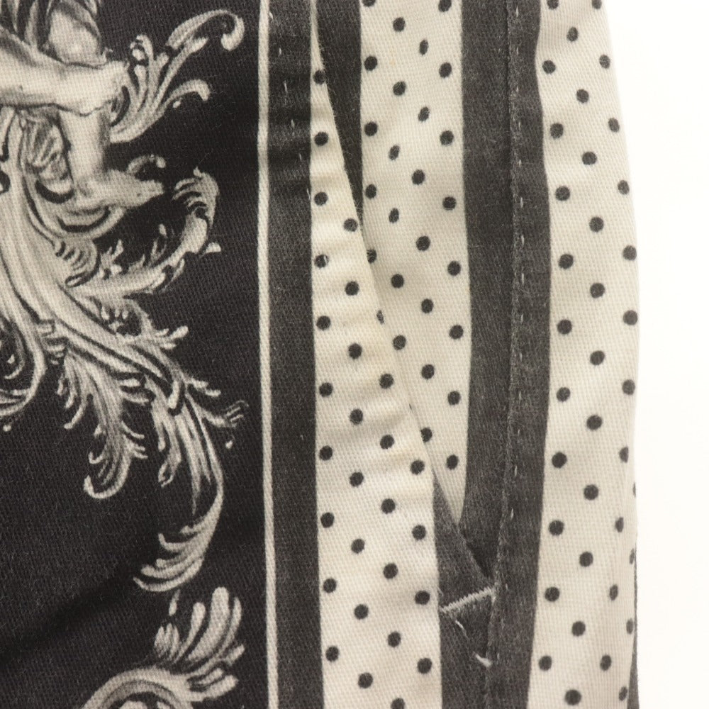 ■ DOLCE&GABBANA ドルガバ ハーフパンツ ショート ボトムス 春夏 GY28MT/FPFFV-A バロック調 天使 総柄 メンズ 48(L相当) 白黒