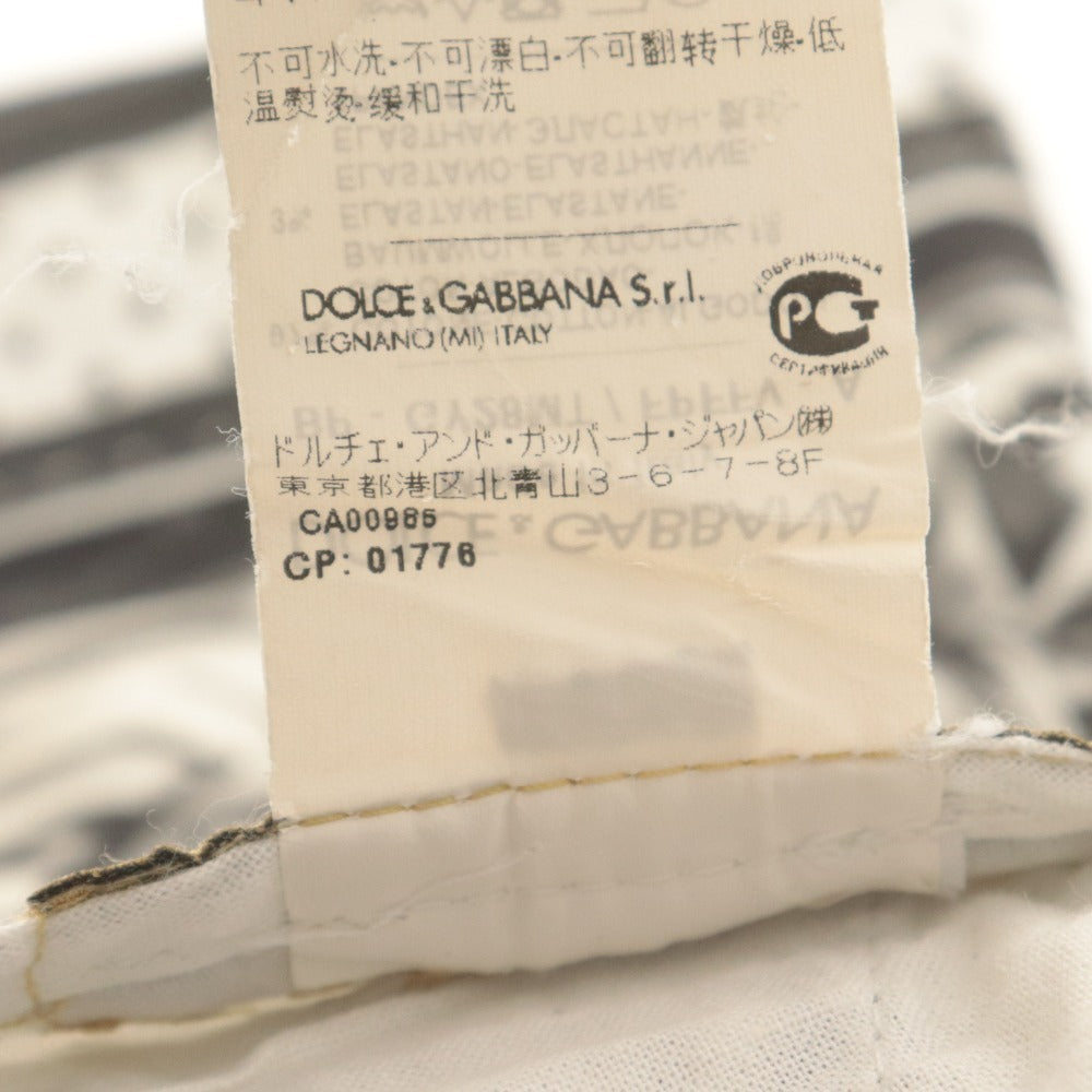 ■ DOLCE&GABBANA ドルガバ ハーフパンツ ショート ボトムス 春夏 GY28MT/FPFFV-A バロック調 天使 総柄 メンズ 48(L相当) 白黒